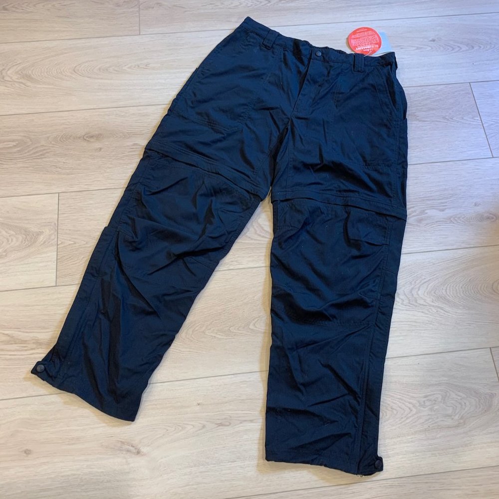 LL Bean UPF 50+ Zip-Off Pants Black L NWT